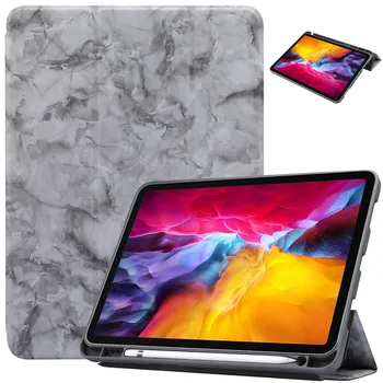 

Case for iPad Pro 11 2020 (A2068 A2230) Marble Pattern Slim Tablet Protective Cover with Stand and Pen Holder