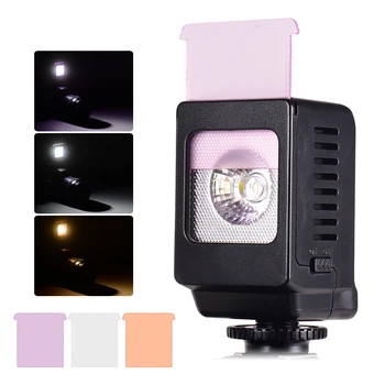 

Mini LED Fill Light Lamp 3W Cold Shoe Mount with 3pcs Color Filters for Canon Nikon Sony DSLR Camera Photography Lighting