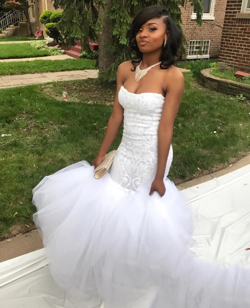 mermaid prom dresses with puffy bottom