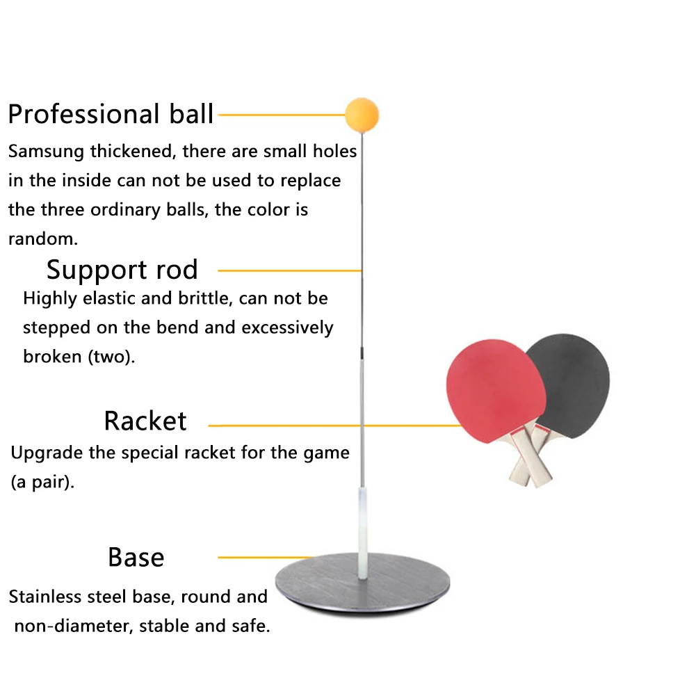Эластичный декомпрессионный набор для настольного тенниса, для занятий самообучением, портативный, 3 мяча, мягкий вал, для использования в