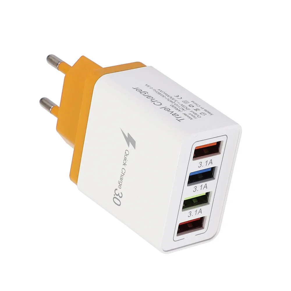 Four Ports USB HUB Power Adapter HUB Plug Travel Wall Charger For Cellphone