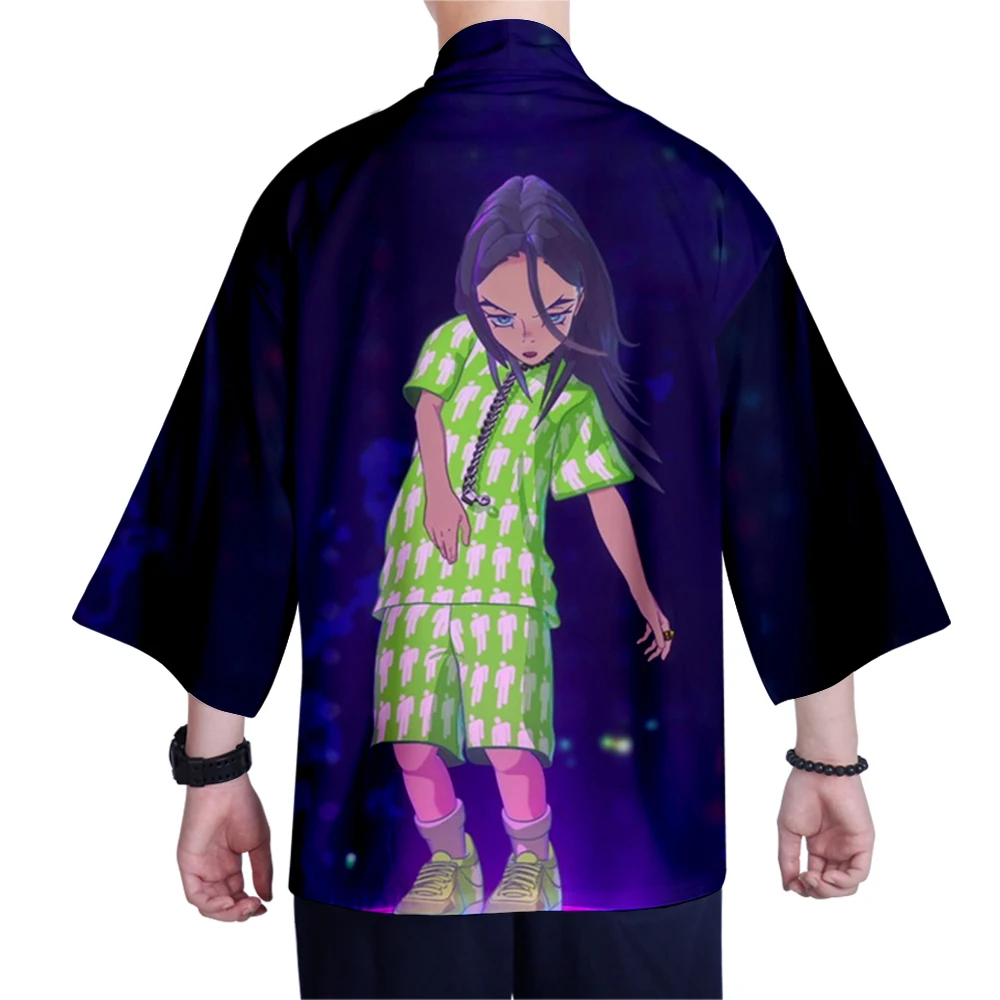 Тренд девушки 3D кимоно повседневная одежда billie eilish японское кимоно billie eilish Женская традиционная одежда Удобная горячая распродажа