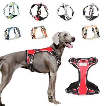 

pet Dog Harness Reflective Nylon All Weather Service Dog Ves Padded Adjustable Safety sturdy breathable comfortable harness
