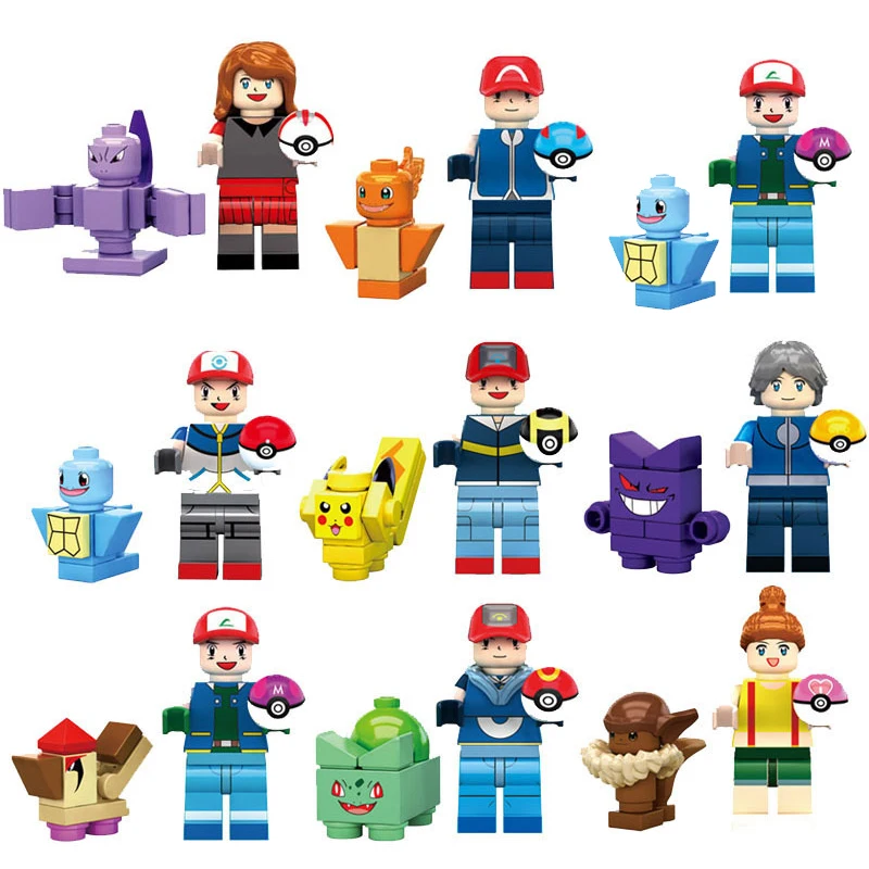 

2020 Small building Pokemon blocks Squirtle Picachu animal model game graphics bricks Pokemon toys For Christmas birthday Gift