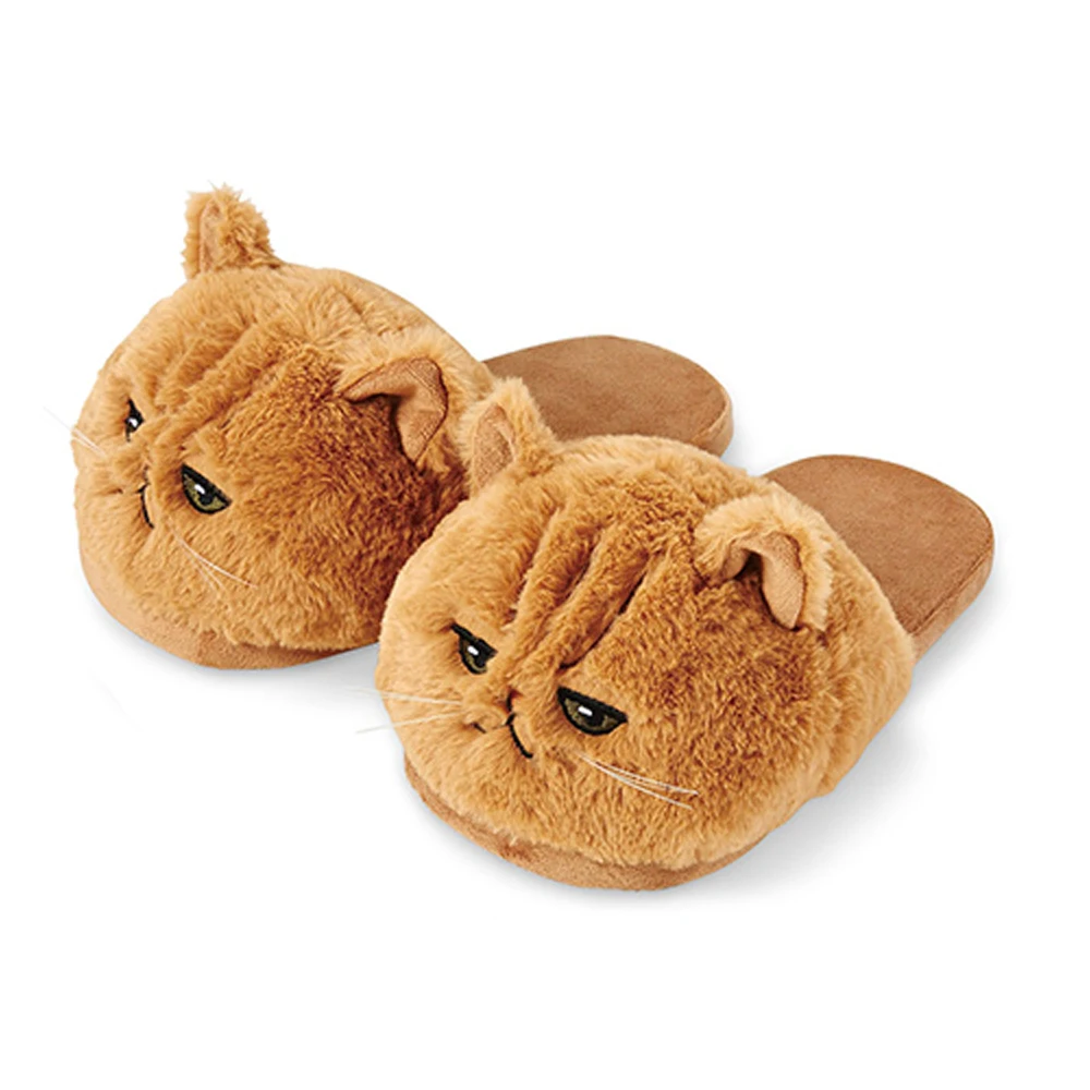 Millffy Cute Unisex Kids Girls 3D Big Head Realistic Kitty Cat Womens Plush Fuzzy Slippers Ladies home Slippers
