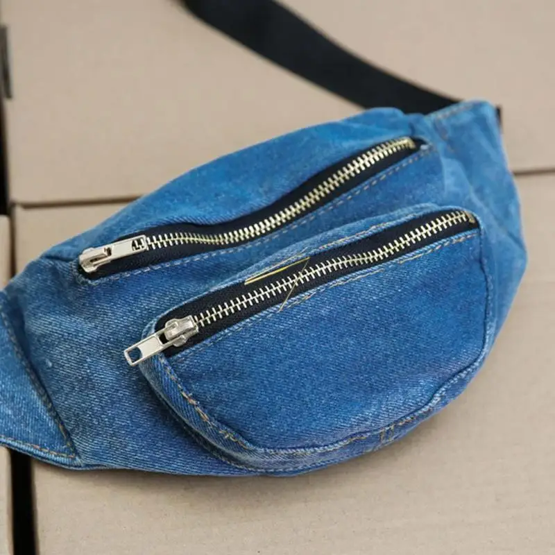 Джинсовые шорты молния Для женщин сумки на пояс груди мешок Crossbody сумка Сумки Повседневное через плечо, сумка-почтальонка Милая кошелек
