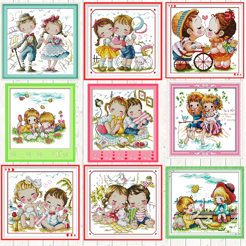 

Our Love DIY Needlework Crafts Handmade 14CT 11CT Counted Stamped Cross Stitch Embroidery Kits DMC Cotton Thread Printed Canvas