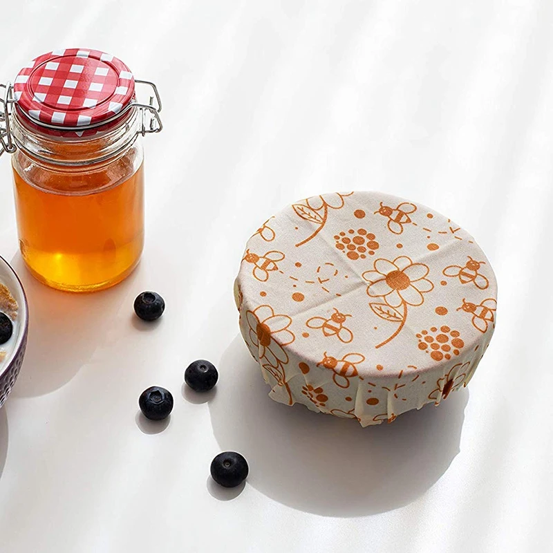 Многоразовая упаковка из пчелиного воска для хранения пищевых продуктов, многоразовая производственная сумка, 8 упаковок, Экологичная устойчивая сэндвич-упаковка, нулевое покрытие для пищевых продуктов