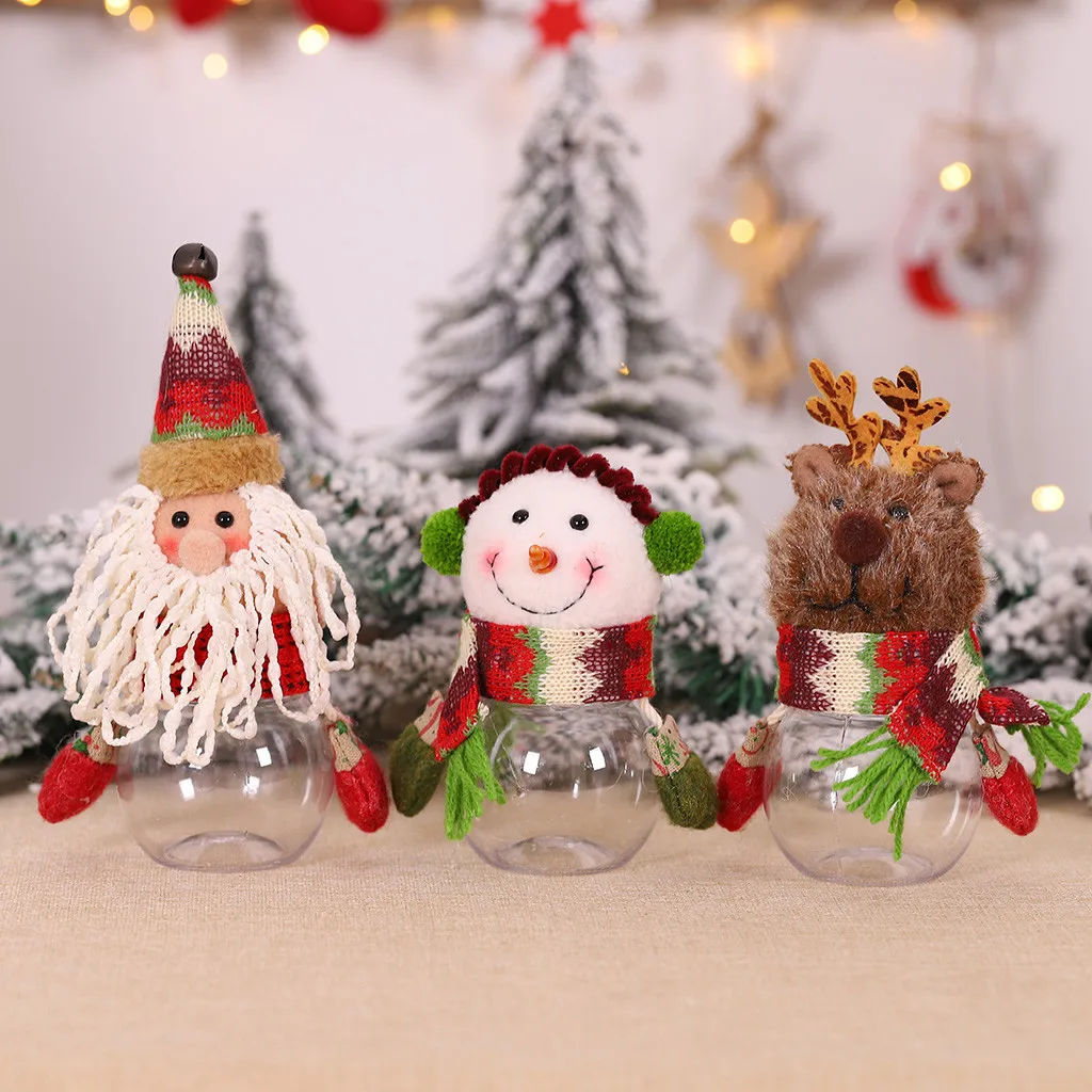 Рождественская ваза для конфет, бутылка для хранения друзей, Детские фланелевые приятные подарки, снеговик