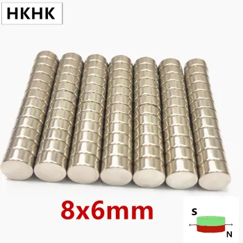 

50/500PC 8x6 Neodymium Magnet 8mm x 6mm Super Powerful Strong Permanent Magnetic imanes N35 Round NdFeB 8X6 Magnetic standard