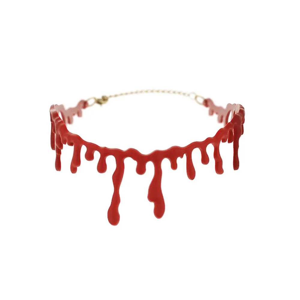Zerotime# P501 новое ожерелье для вечеринки в стиле панк, очаровательное платье на Хэллоуин, Deathrock, Красная строчка, колье, красный подарок, Прямая