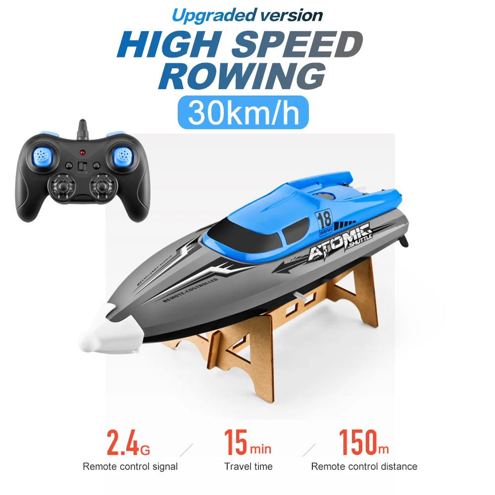 Newest RC Boat Remote Control with 30KM/H High Speed IPV7 waterproof 2.4GHz 4 Channel Racing Toys Kids Adults | Игрушки и хобби