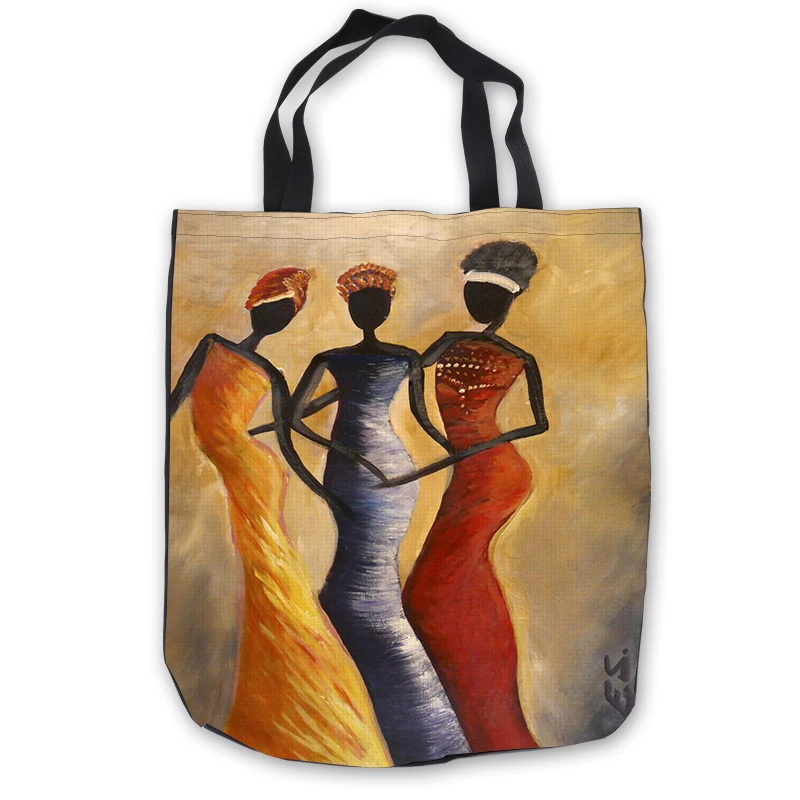 

Custom Canvas African Art ToteBags Hand Bags Shopping Bag Casual Beach HandBags Foldable 180713-1-31