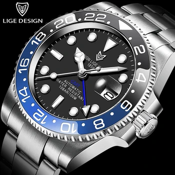 

Reloj Hombre LIGE New Men Automatic Mechanical Wristwatch 40mm Sapphire Glass GTM Stainless Steel Divers Watch Men Watches+Box