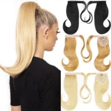 MERISIHAIR длинные прямые накладные волосы на клипсе для наращивания конского хвоста термостойкие синтетические накладные волосы с конским хво...