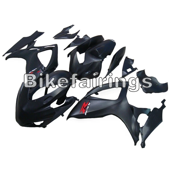 Гоночный Полный матовый черный обтекатель комплект для Suzuki 06 07 GSXR600 GSXR750 K6 2006 2007 АБС-пластик гонки кузов комплект