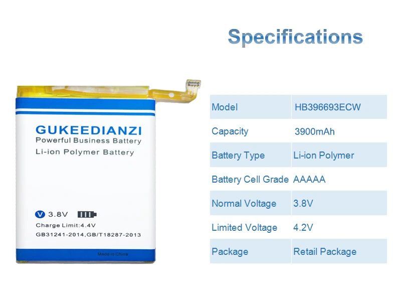 GUKEEDIANZI 3900 мА/ч, Батарея HB396693ECW для huawei Коврики 8 Коврики 8 NXT-AL10 NXT-TL00 NXT-CL00 NXT-DL00 NXT-L09 литий-полимерный аккумулятор Батарея