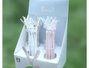 

korea silical snail gel pen cute cartoon animal stationery prize gift kawaii student pen sign pen black neutral pen 48pc/lot