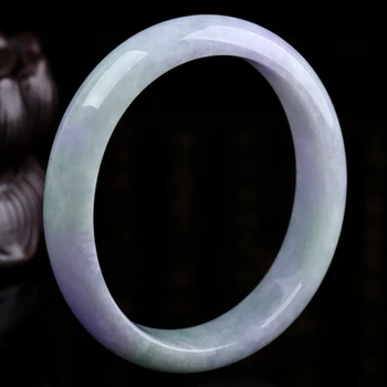 

Get Certificate Natural Myanmar Raw Stone A Grade Carved 54mm-62mm Light Purple Bracelet Exquisite Princess Bracelet