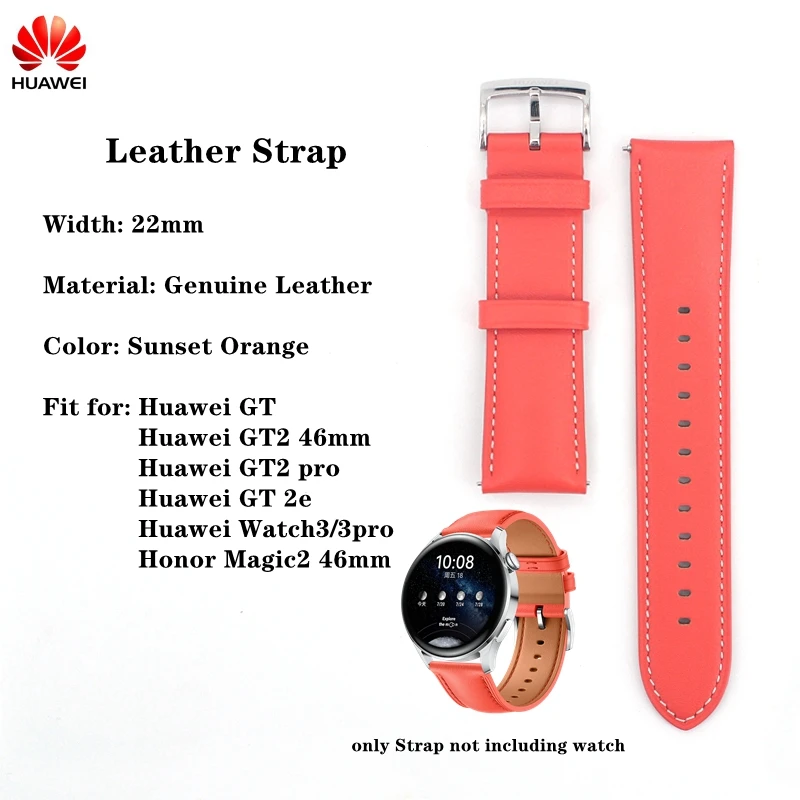 Premium Huawei GT2 46mm FKM Rubber Strap with Genuine Leather and Stainless Steel Milanese Strap
