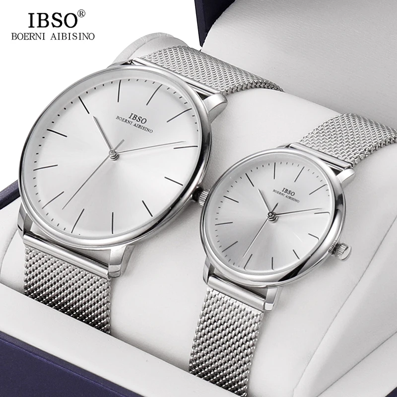 IBSO Brand Couple Quartz Watch Set with 