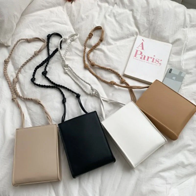 

High quality Retro Fashion Female Square Bag PU leather High end Handbag mini Solid color Chain Shoulder Messenger bags
