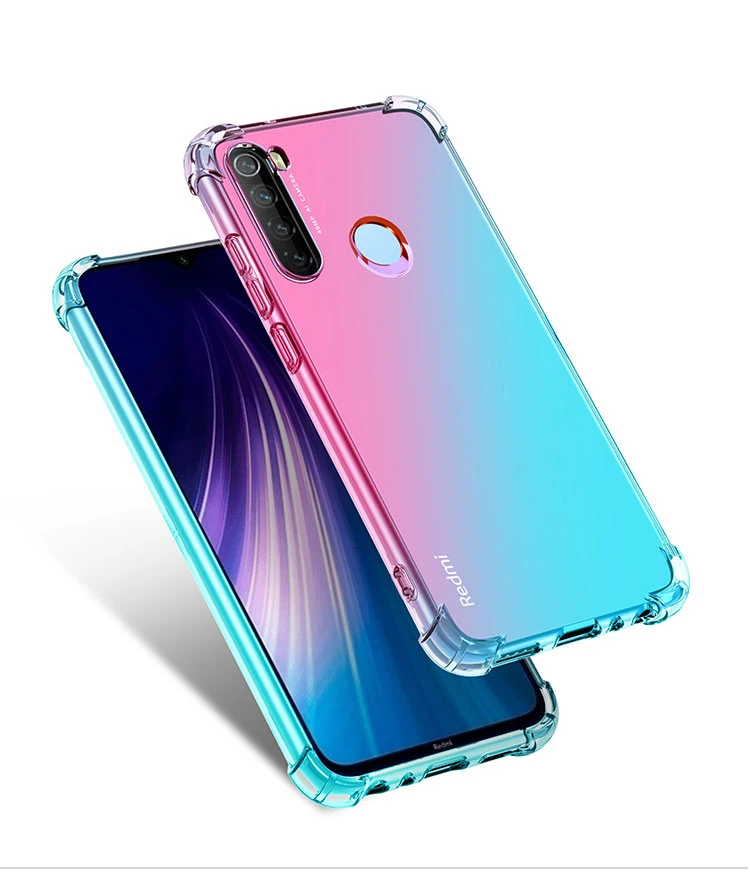 Gradient Armor Silicone Case For Xiaomi Redmi Note 8 Pro Case Transparent Soft TPU Shockproof Bumper Cover For Redmi Note 8 Case