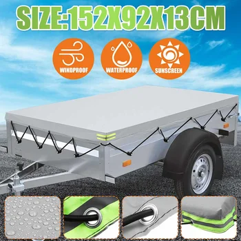 

152x92x13cm Trailer Truck Car Cover Waterproof Windproof Dust Protector With Rubber Belt Outdoor Auto Roof Tent Cover Canopy