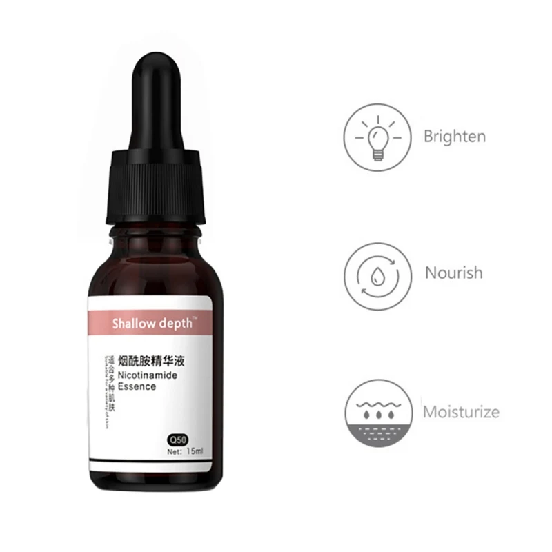 Nicotinamide Essential Liquid Moisturizing Nourishing Shrinking Pores Brighten Skin Tone Nicotinamide Serum Face Essence 15ml