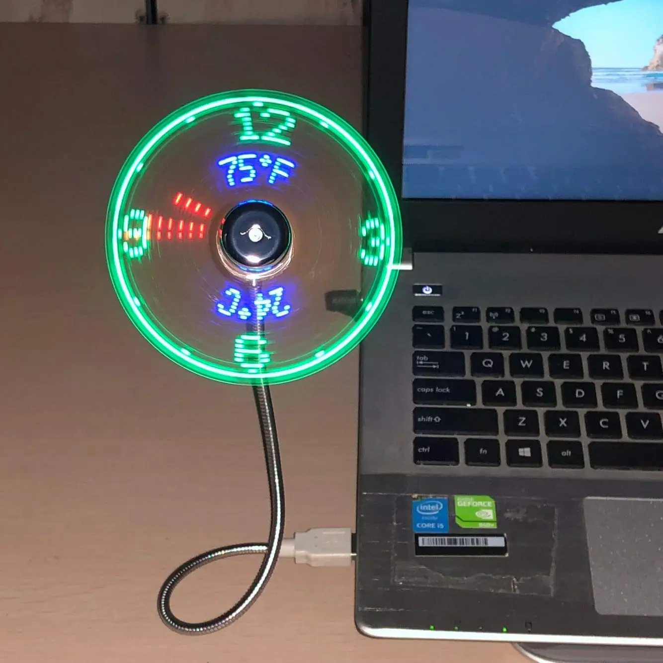 

Mini Cooling Fan Computer Usb Led Flexible Gooseneck Clock Temperature Rainbow Display 2019 Dropshipping Function USB Clock Fans