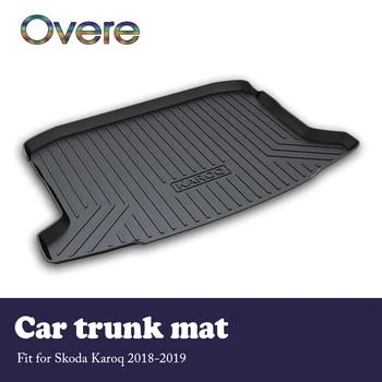 

Overe 1Set Car Cargo rear trunk mat For Skoda Karoq 2018 2019 Boot Liner Tray Anti-slip carpet Waterproof mat Car accessories
