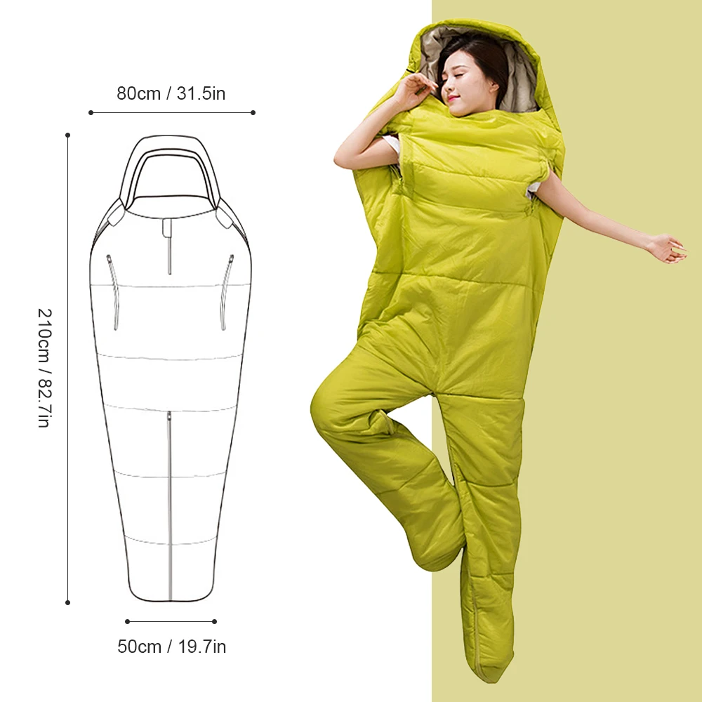 

Humanoid Single Sleeping Bag Camping Lazy Bag Outdoor Camping Backpacking Travel Hiking Sleeping Bag with Zippered Holes Arms