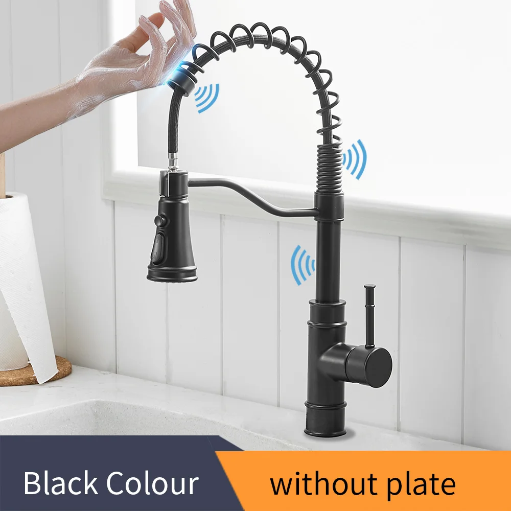 farm sink kitchen Sensor Kitchen Faucets Brushed Gold Smart Touch Inductive Sensitive Faucet Mixer Tap Single Handle Dual Outlet Water Modes 1005J granite kitchen sink Kitchen Fixtures