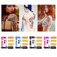 Профессиональный полный набор для татуировки, мини-набор для татуировки, электропитание, наборы, захваты для иглы, наконечники, набор инструментов для ухода за телом, Перманентный макияж