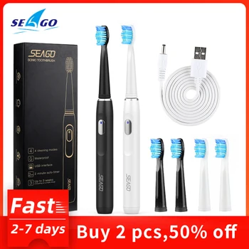 Electric Toothbrush Rechargeable Buy One Get One Free Sonic Toothbrush 4 Mode Travel Toothbrush with 3 Brush Head Gift