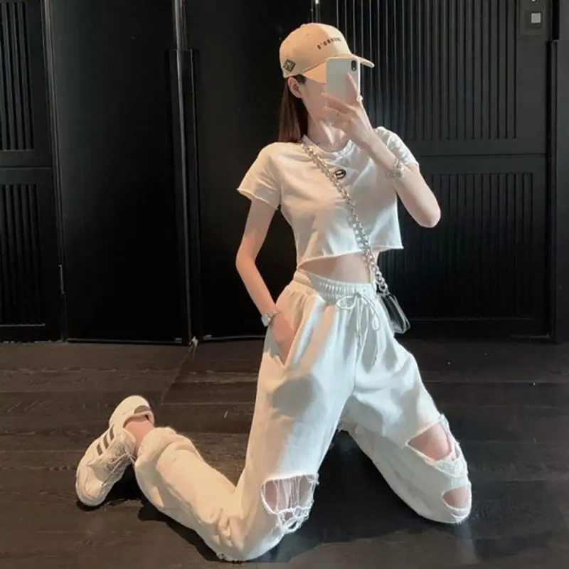 

Summer Casual Sportswear Suit Female 2021 New Korean Version of Wild Fashion Short-sleeved Trousers Two-piece Suit