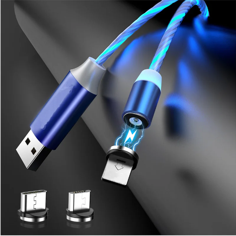 Magnetic Glow LED Lighting Fast Charging USB Cable for Xiaomi Redmi 8 8A 7A 6A 5 Plus 4A 4X 5A Note 7 Pro 8T iPhone Samsung | Мобильные