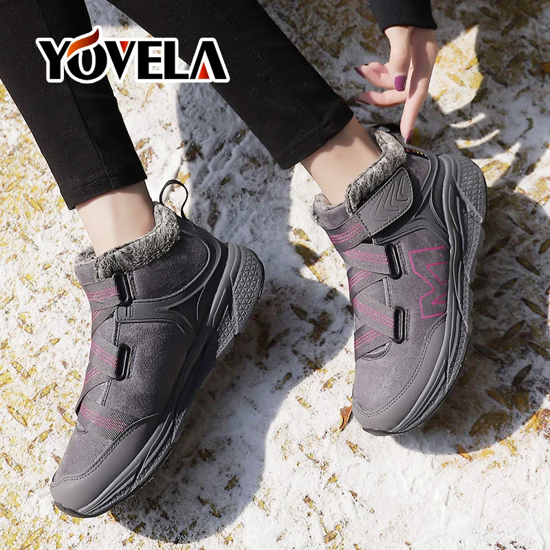 

Ботинки женские, зимние, с мехом, Нескользящие