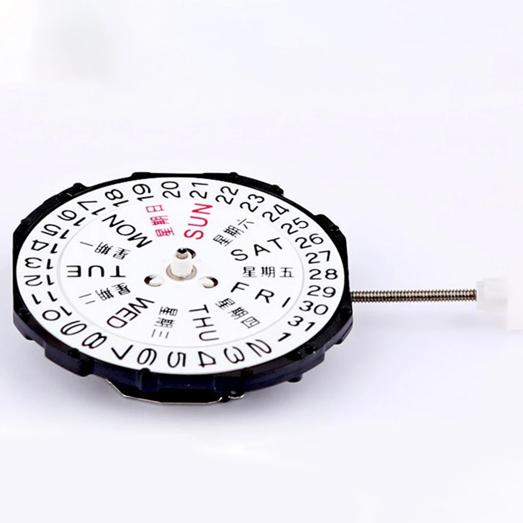 Watch Dial with 3 Hands Clock Movement Double/Single Calendar 2.4x0.4cm
