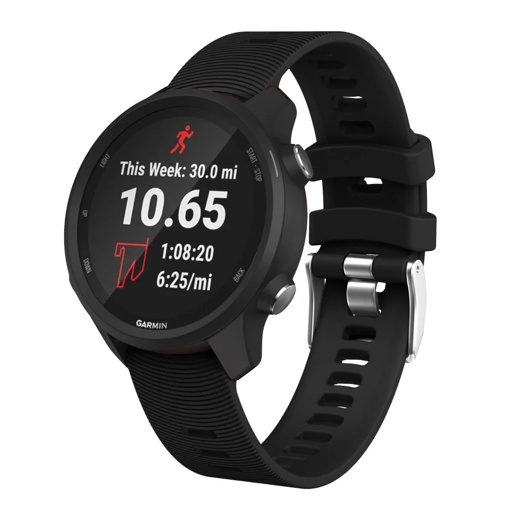 20 мм силиконовый ремешок для Garmin vivoactive 3 Forerunner 645 Сменные Ремешки для наручных часов Garmin Forerunner 245 Band - Цвет: Черный