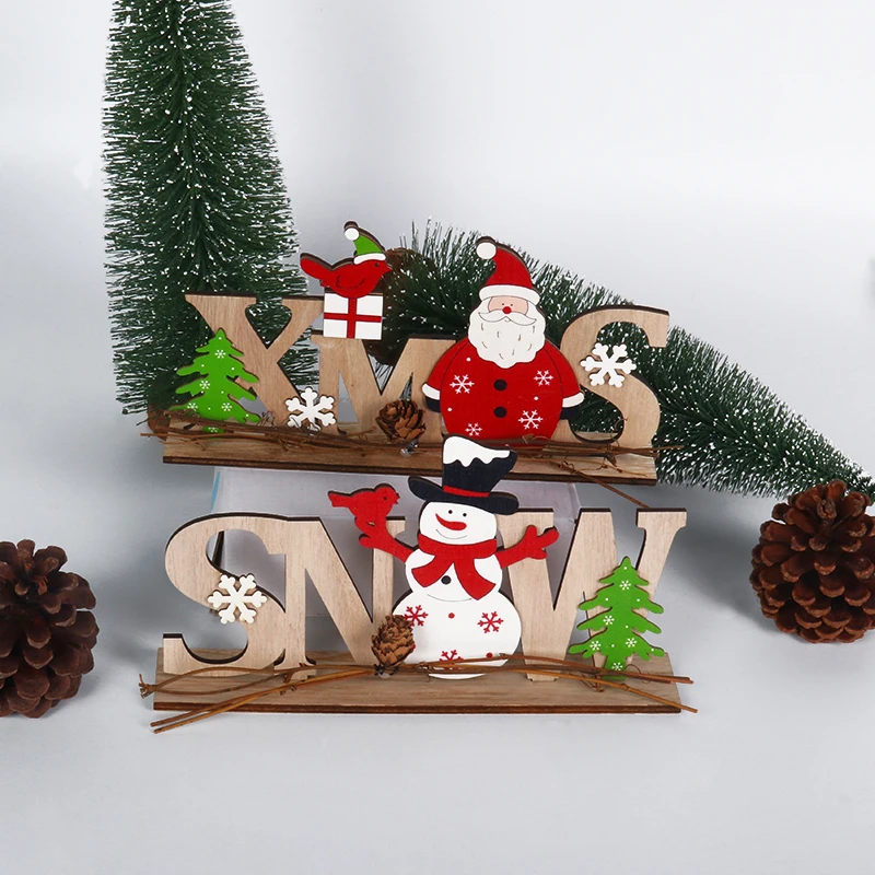 Рождественские украшения для дома деревянный Санта Клаус Снеговик ремесло Рождество Noel Merry Christmas повязка Navidad Рождественский подарок Natal