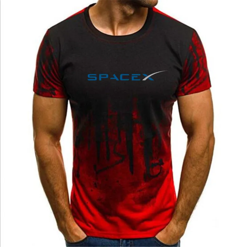 free shipping SPACEX SPACE X SPACE-X ELON MUSK FAN SPACE SCIENCE LOGO T-SHIRT FALCON [S-4XL] New T Shirts Funny Tops - Цвет: Красный
