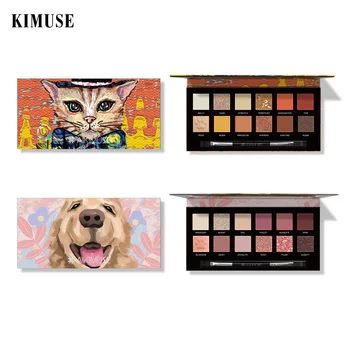 

Twelve animal eye shadow color bead light flash powder eye shadow tray waterproof easy coloring colour makeup