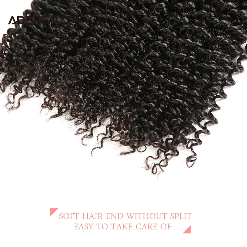 Kinky Curly Human Hair Bundles With 4x4 HD Lace Closure 13x4 Frontal Addbeauty Brazilian Virgin Remy Human Hair Natural Color