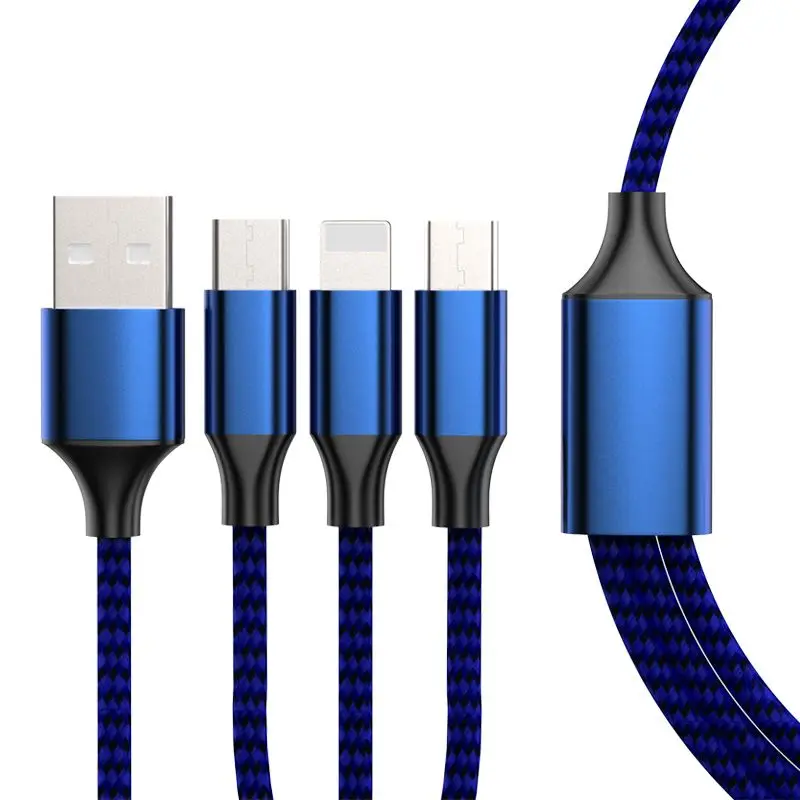 Cabo usb, 3a 3in1 cabo de carregamento usb, cabo universal, cabo multifuncional, compatível com todo o telefone móvel