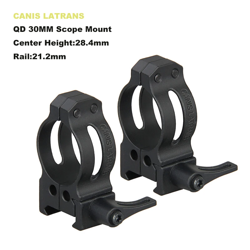 

Canis Latrans Scope Mount for 30mm Rings Tube 21.2mm Rail Picatinny Weaver QD Quickly Detached 30MM Rings(Set of 2) gs24-0182