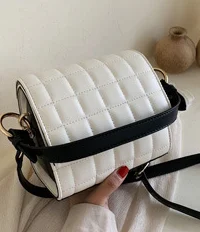 Женская сумка, новинка, Джокер, простая, на одной спине, сумка-мессенджер, модная, бриллиантовая, портативная, маленькая, квадратная сумка - Цвет: Белый