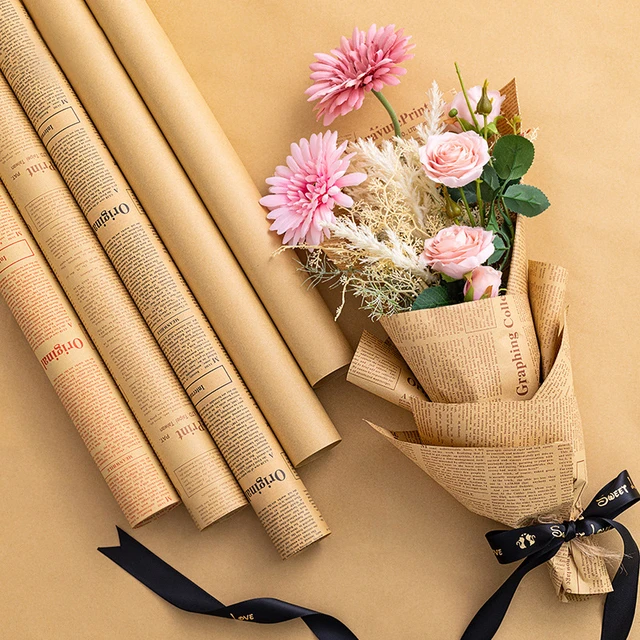 Hysen Brown Kraft Paper Sheets For Wedding Birthday Party Waterproof Bouquet  Flower Wrapping Paper - AliExpress