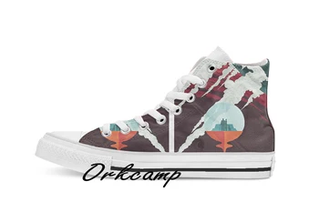 

Visit Beautiful Southern Enceladus Custom Casual High Top lace-up Canvas shoes sneakers Drop shipping