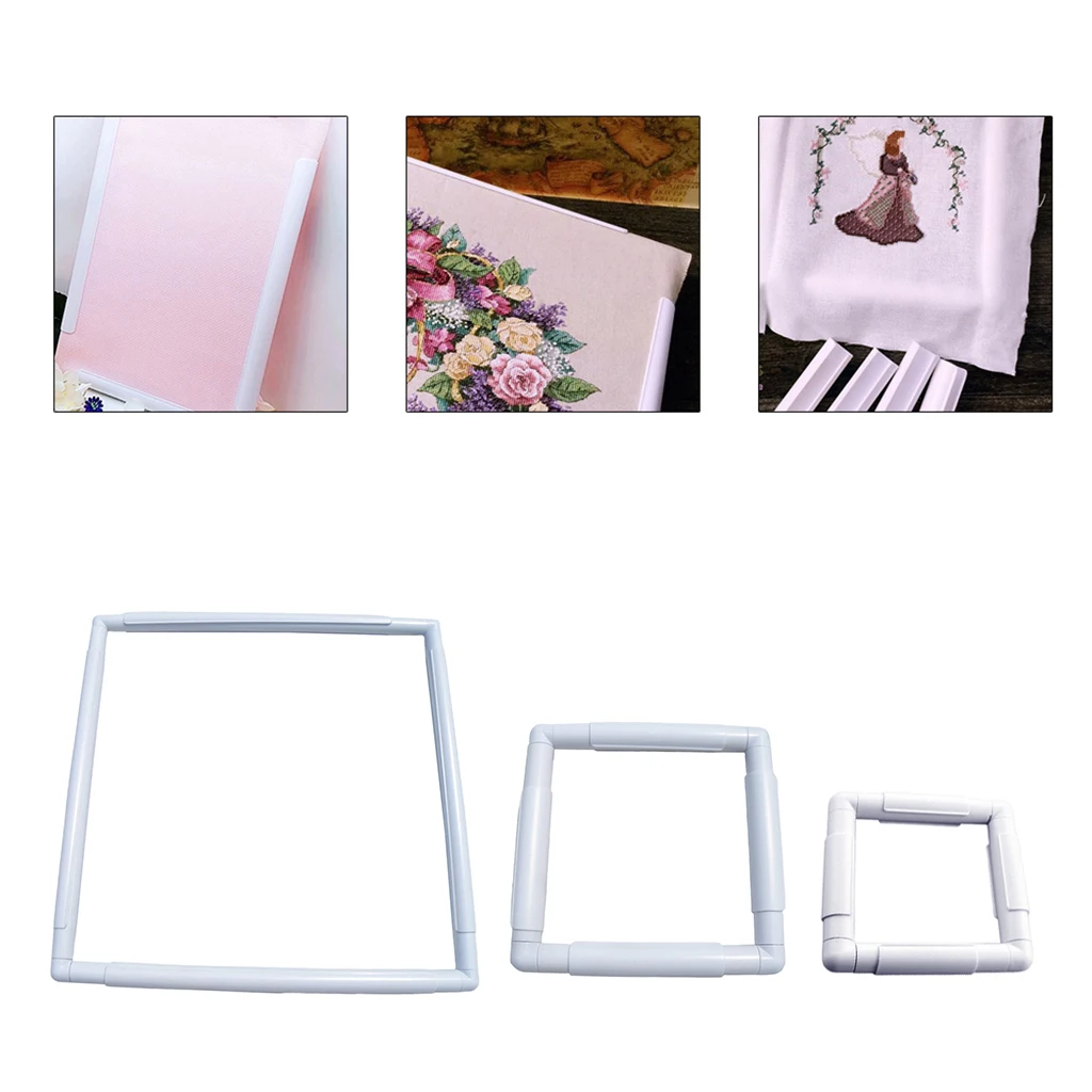 Square Clip Embroidery Snap Frame Sewing Hoop for Cross Stitch DIY 